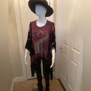 One of a kind Custom Pink Floyd Poncho top
